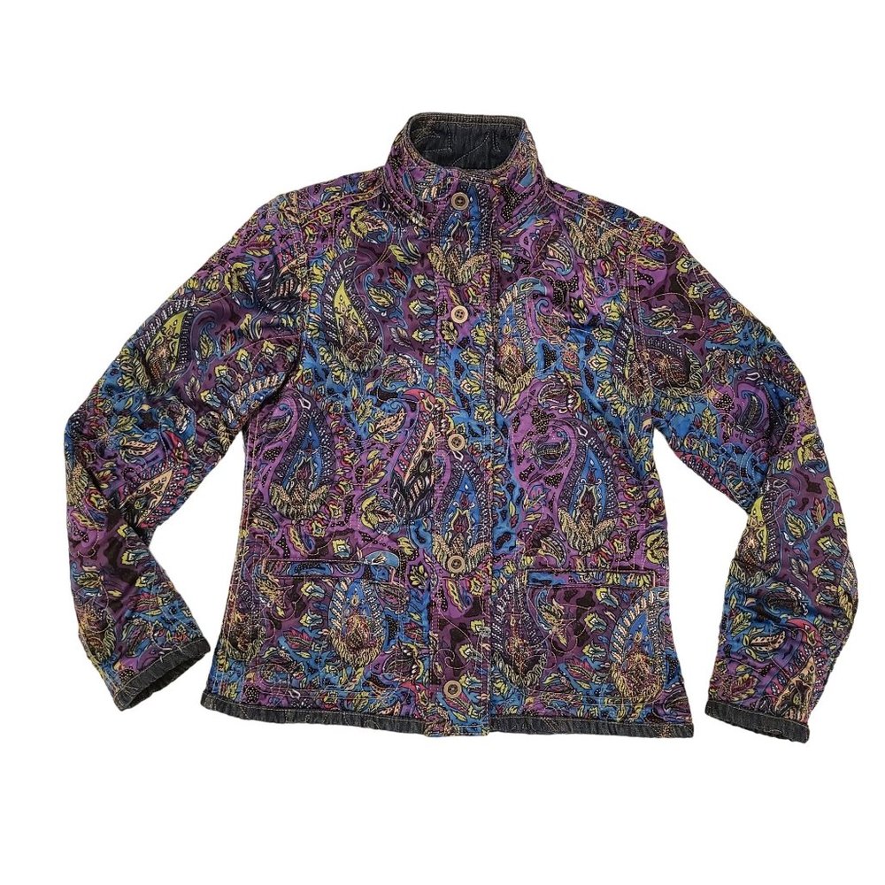 Chico's Reversible Purple Denim Jacket Women's Size S